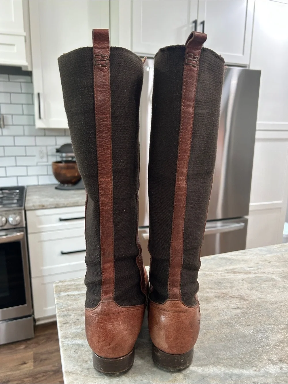 Frye Molly Gore Tall Riding Boot Brown Leather 9B